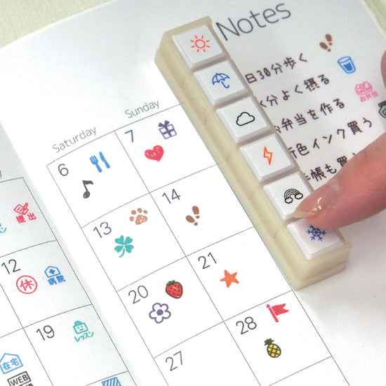 KODOMO NO KAO Pochitto 6 Push-Button Stamp