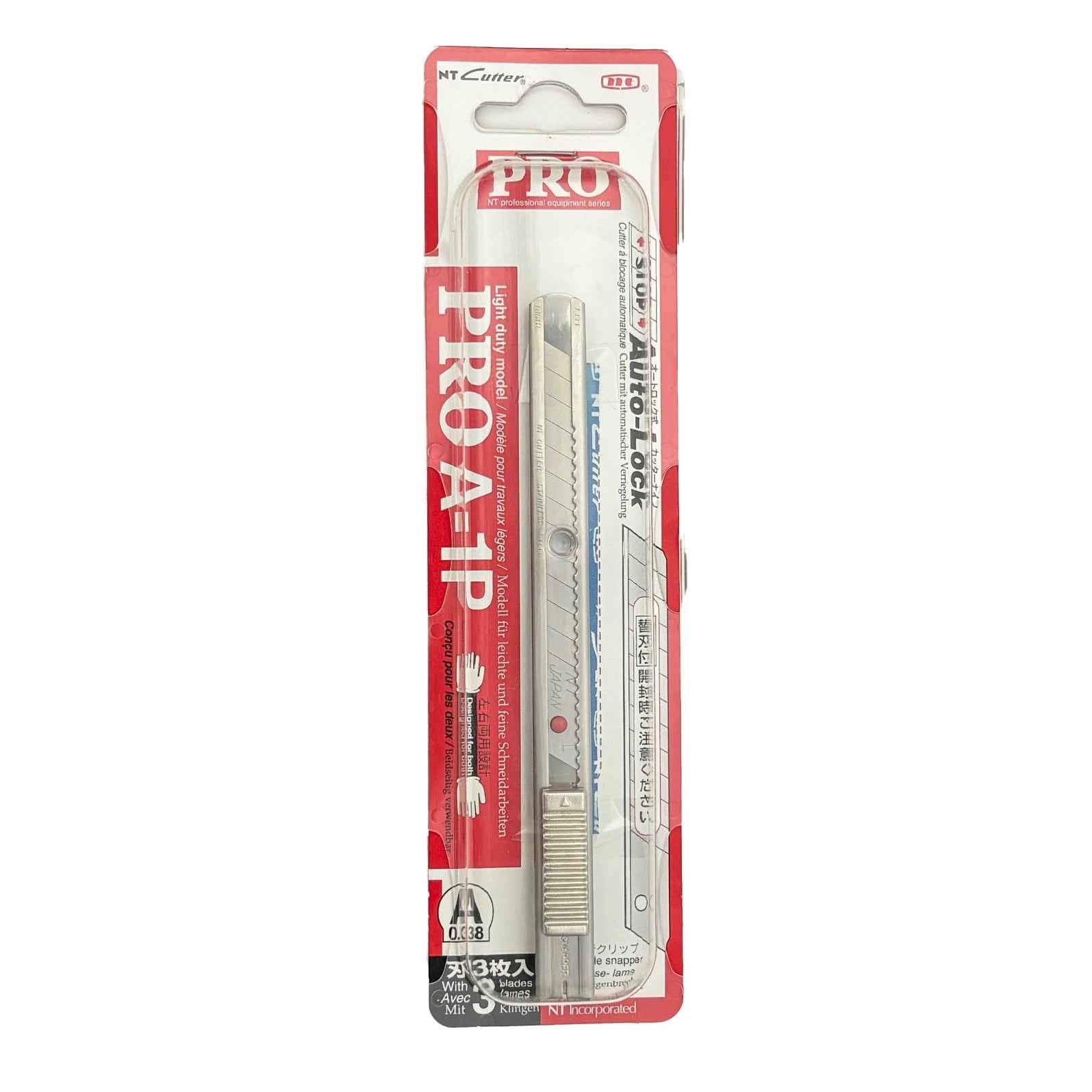 NT Cutter PRO Auto-Lock Stainless Steel Utility Knife (A-1P) 9mm