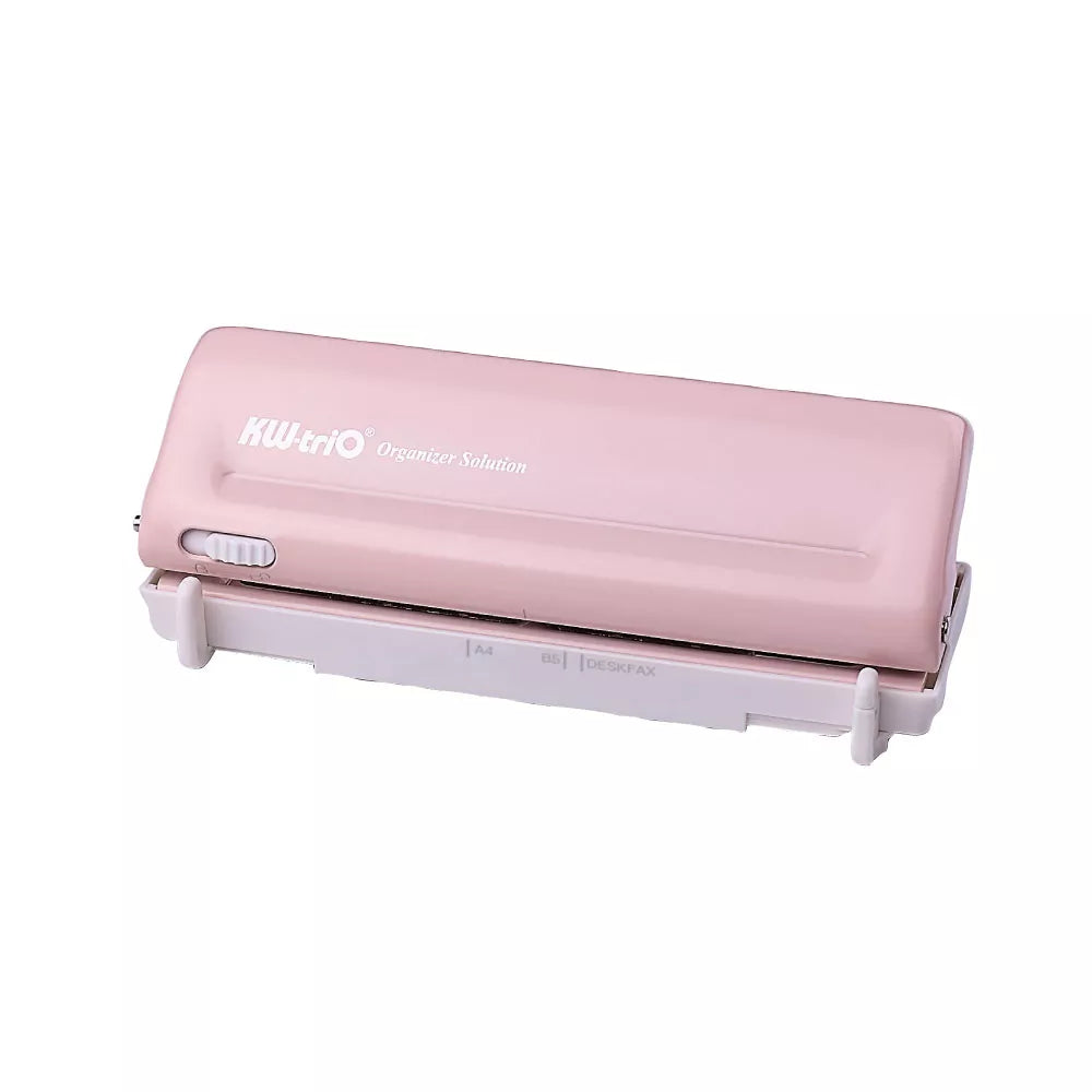 KW-triO Adjustable 6-Hole Desktop Paper Punch Milk White