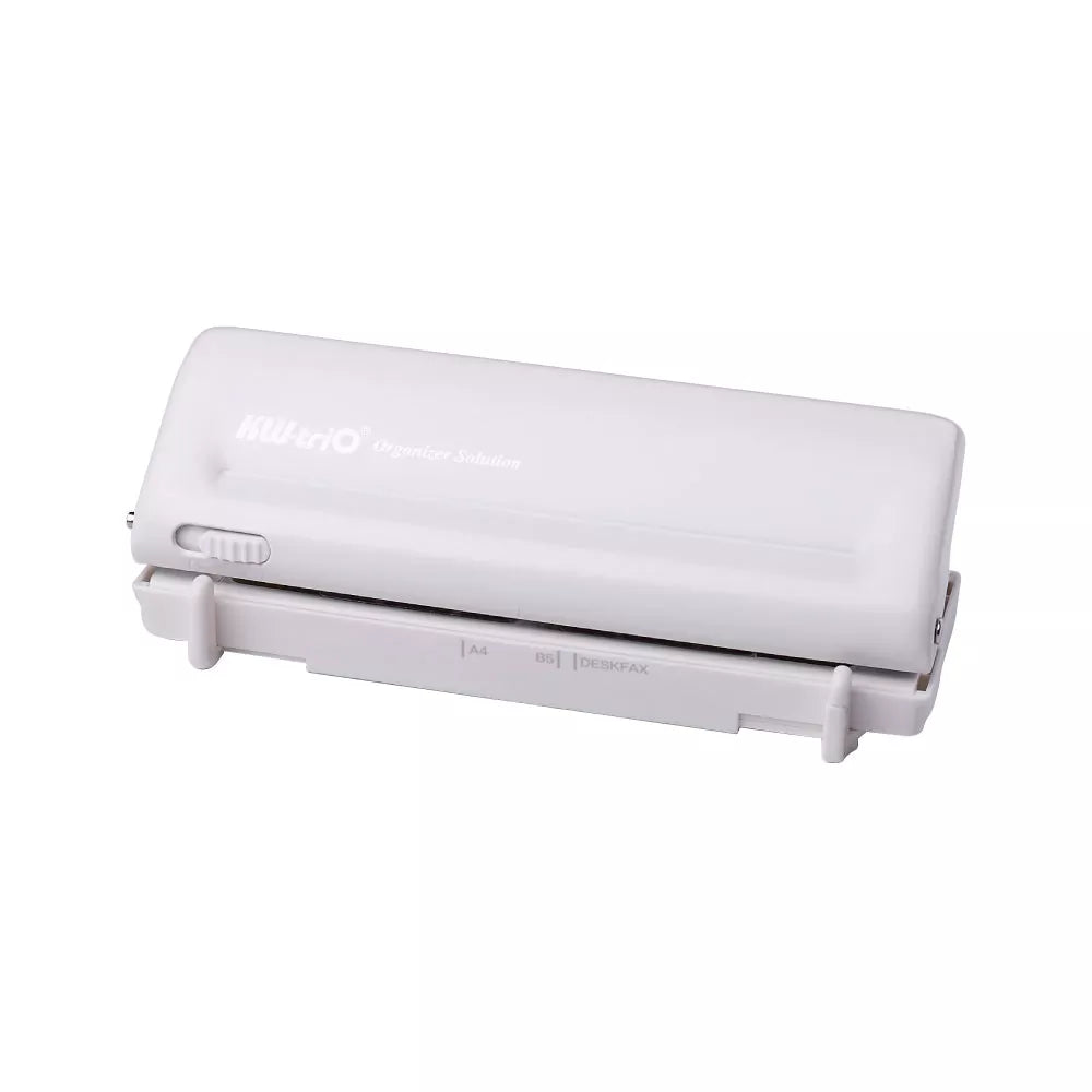 KW-triO Adjustable 6-Hole Desktop Paper Punch Milk White