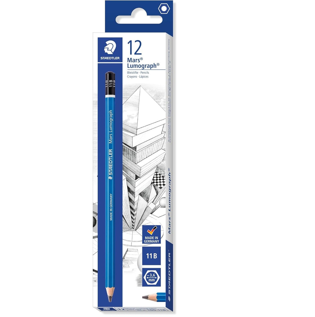 Staedtler 100 Mars Lumograph 11B Graphite Art Drawing Pencil,12 Pack