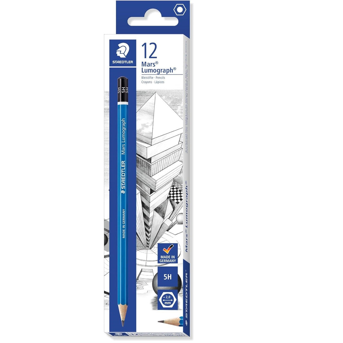 Staedtler 100 Mars Lumograph 5H Graphite Art Drawing Pencil,12 Pack