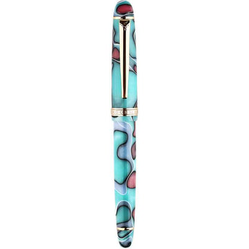 Majohn S3 Fountain Pen Celluloid,Iridium Fine Nib Gold Plated Blue