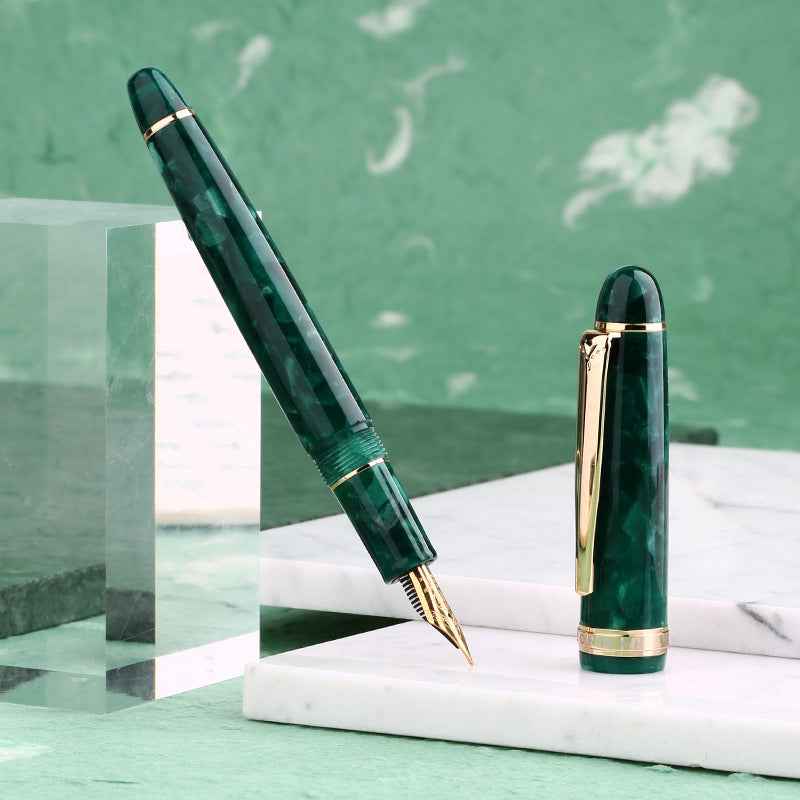Majohn S3 Fountain Pen Celluloid,Iridium Fine Nib Gold Plated