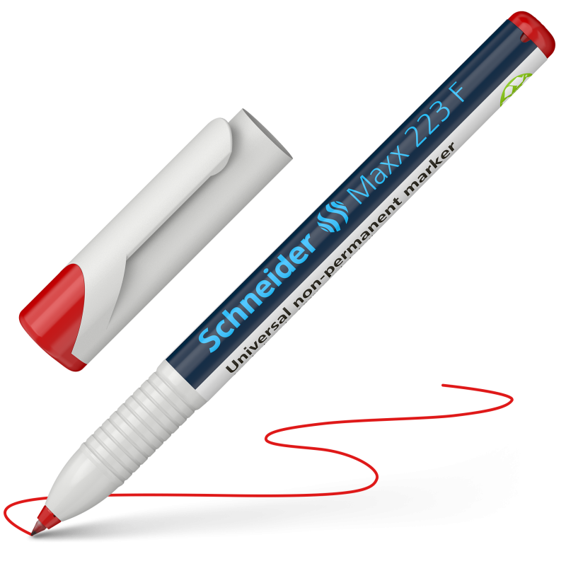 Schneider Maxx 223 F Non-Permanent Marker 0.7mm 4 Color Pack 4 Red