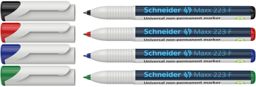 Schneider Maxx 223 F Non-Permanent Marker 0.7mm 4 Color Pack 4 Mixed