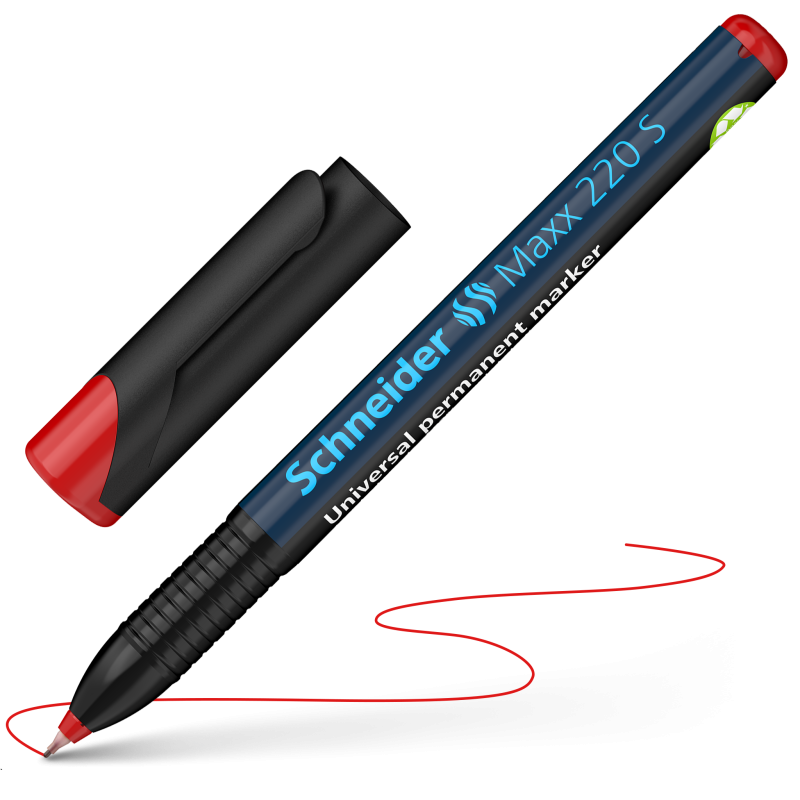 Schneider Maxx 220 S Permanent Markers 0.4mm 4 Color Pack 4 Red