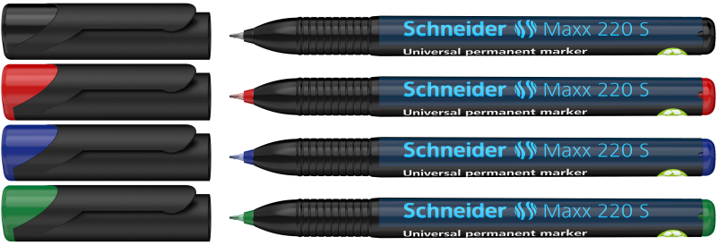Schneider Maxx 220 S Permanent Markers 0.4mm 4 Color Pack 4 Mixed