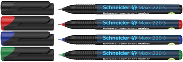 Schneider Maxx 220 S Permanent Markers 0.4mm 4 Color Pack 4 Mixed
