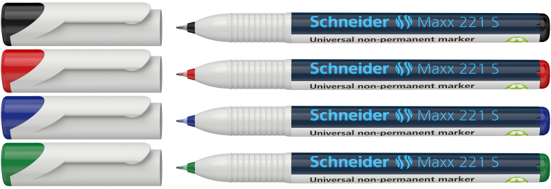 Schneider Maxx 221 S Non-Permanent Marker 0.4mm 4 Color Pack 4 Mixed