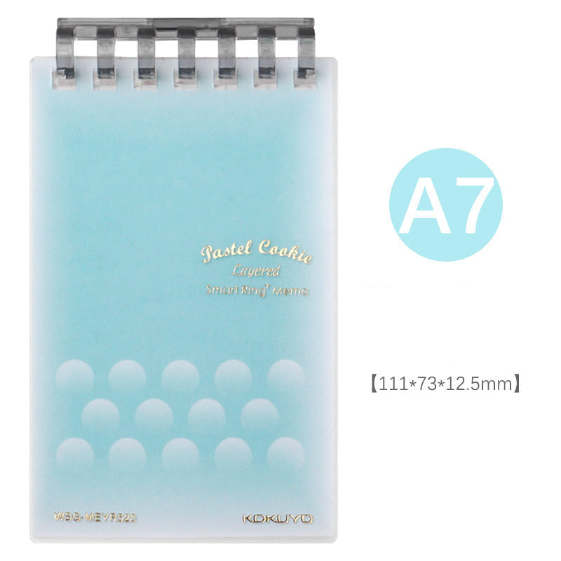 KOKUYO Pastel Cookie A7 Mini Binder Notebook | Ultra-Slim Pocket Planner | 5mm Grid | 20 Sheets | Set of 4