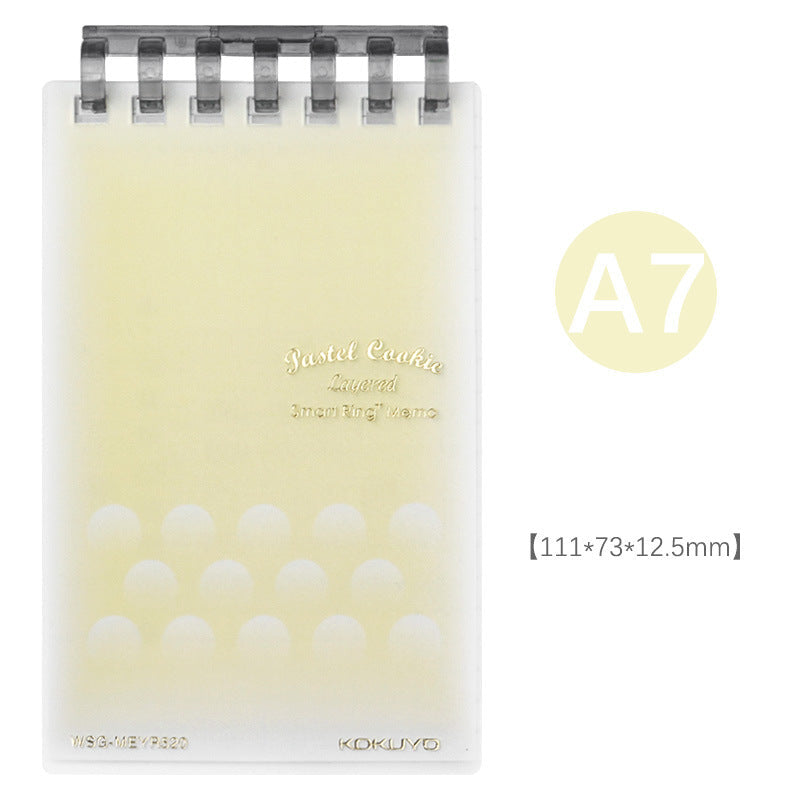 KOKUYO Pastel Cookie A7 Mini Binder Notebook | Ultra-Slim Pocket Planner | 5mm Grid | 20 Sheets | Set of 4