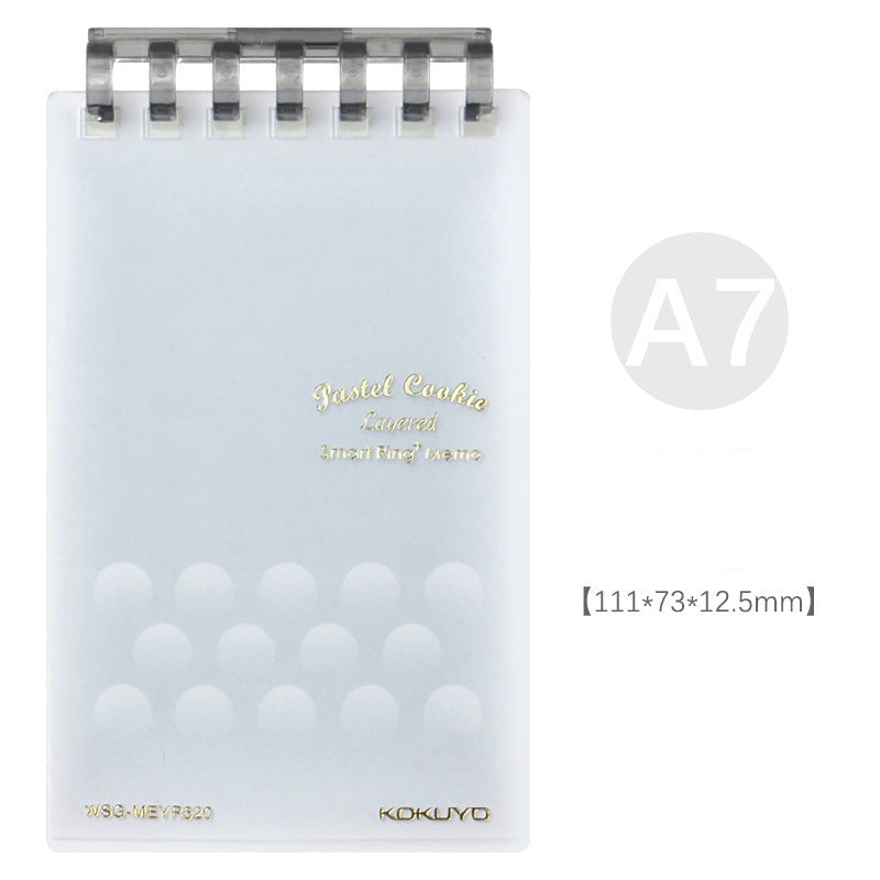 KOKUYO Pastel Cookie A7 Mini Binder Notebook | Ultra-Slim Pocket Planner | 5mm Grid | 20 Sheets | Set of 4