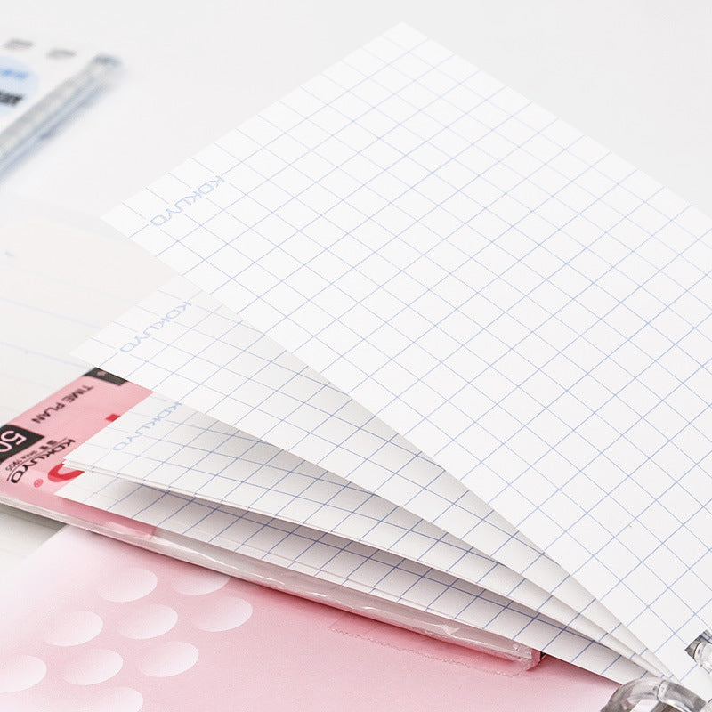 KOKUYO Pastel Cookie A7 Mini Binder Notebook | Ultra-Slim Pocket Planner | 5mm Grid | 20 Sheets | Set of 4
