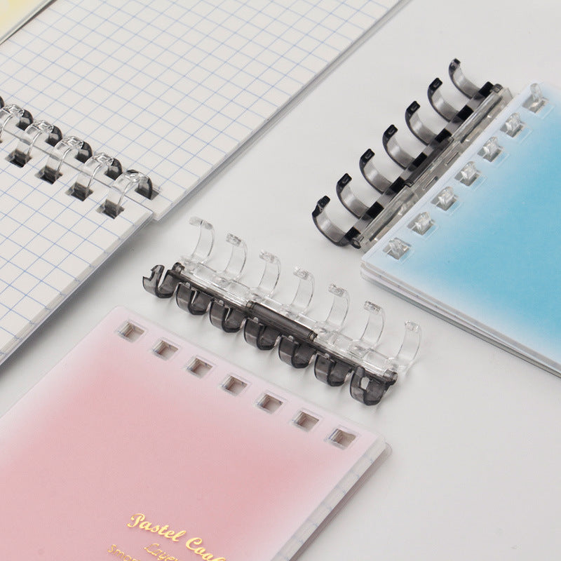 KOKUYO Pastel Cookie A7 Mini Binder Notebook | Ultra-Slim Pocket Planner | 5mm Grid | 20 Sheets | Set of 4
