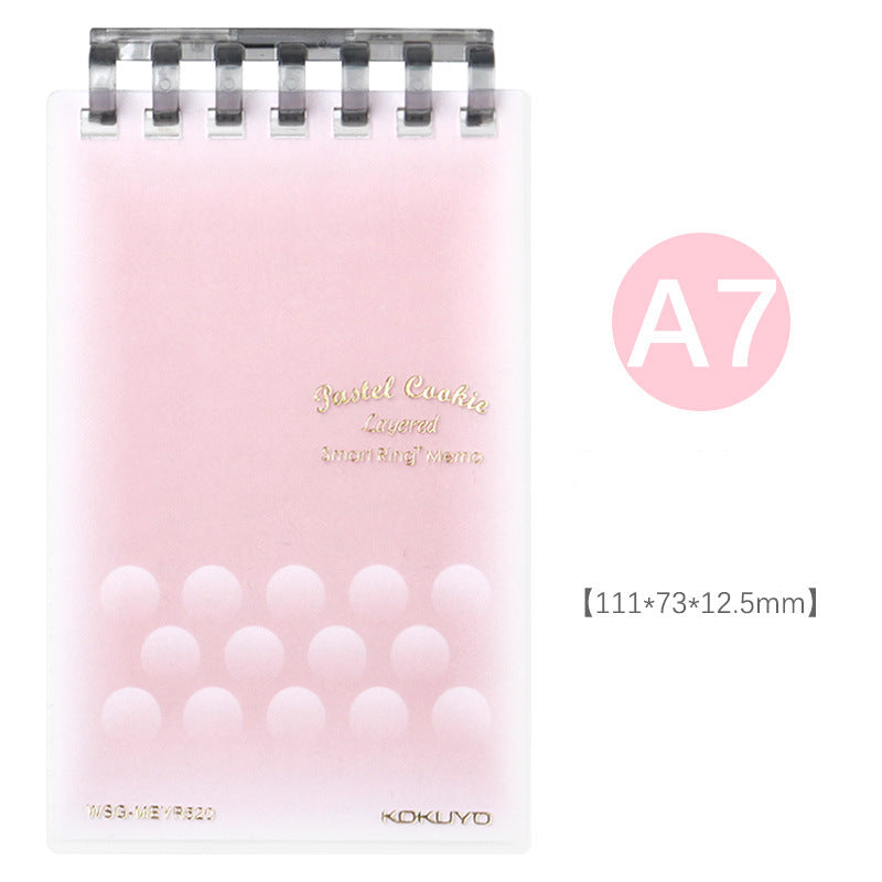 KOKUYO Pastel Cookie A7 Mini Binder Notebook | Ultra-Slim Pocket Planner | 5mm Grid | 20 Sheets | Set of 4