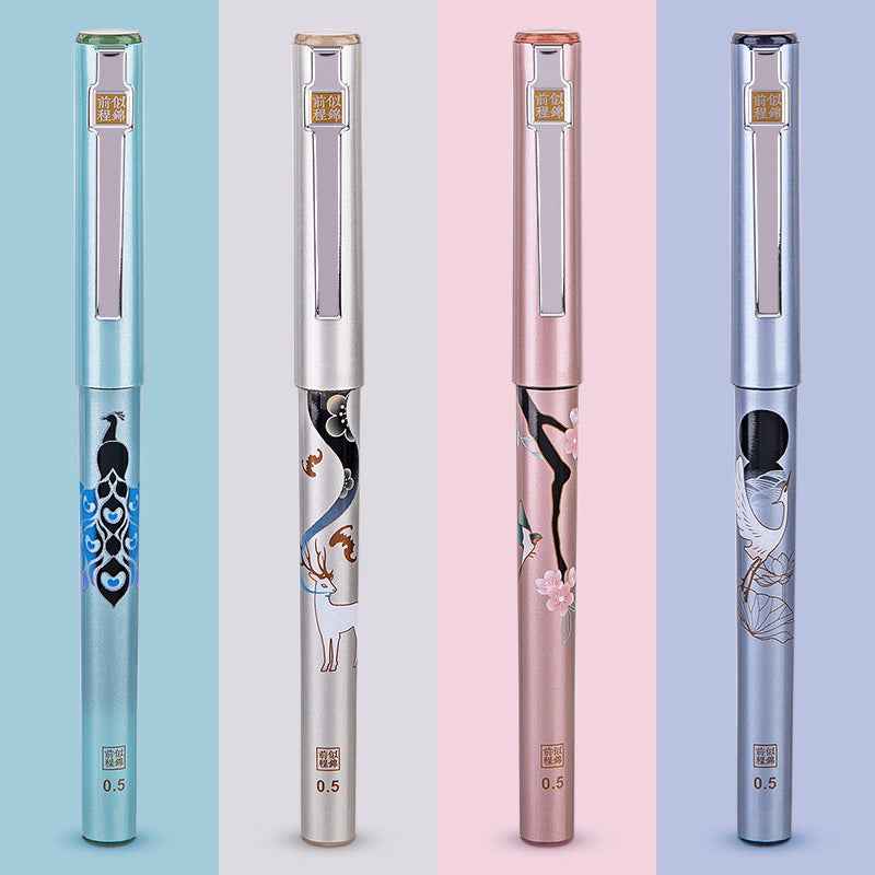 DELI Summer Palace Gel Pen 0.5mm Needle Tip,Black Ink,8-Pack