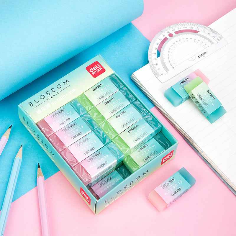 DELI 71081 BLOSSOM Pencil Erasers 12 Pack