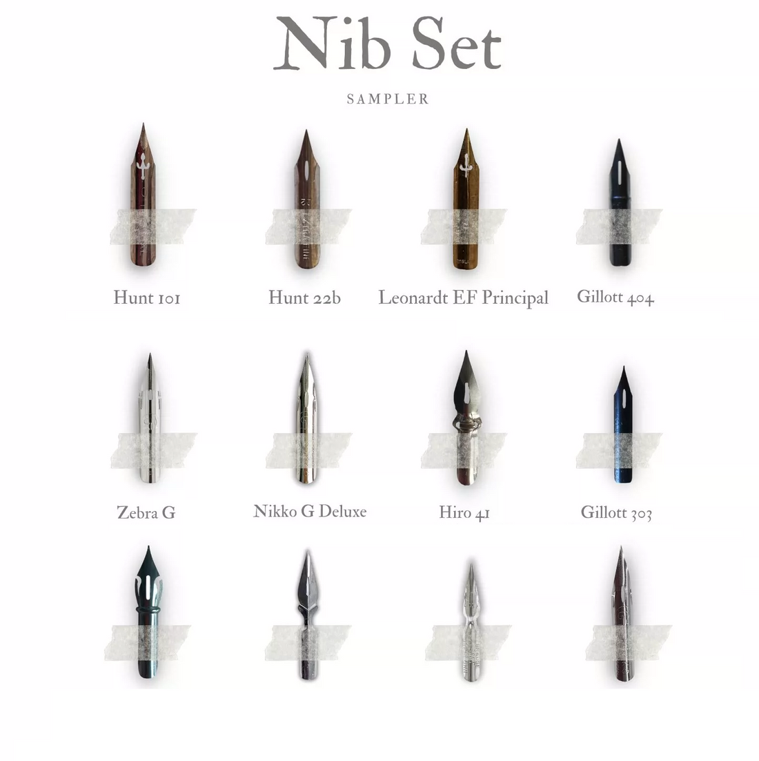 12 Classic Dip Pen Nibs Set for Beginners