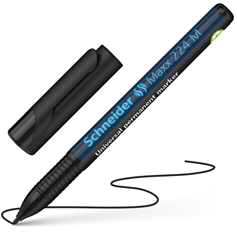 Schneider Maxx 224 M Permanent Markers 1.0mm 4 Pack 4 Black