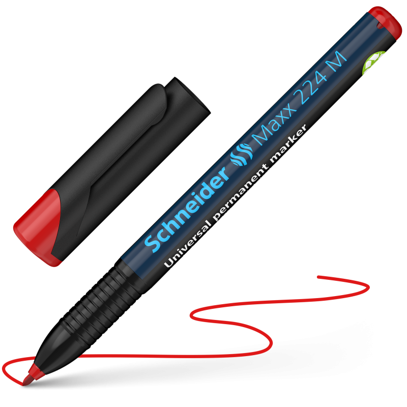 Schneider Maxx 224 M Permanent Markers 1.0mm 4 Pack 4 Red