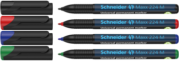 Schneider Maxx 224 M Permanent Markers 1.0mm 4 Pack 4 Mixed