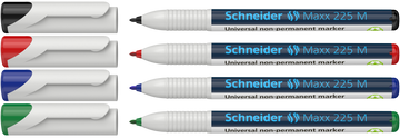 Schneider Maxx 225 M Non-Permanent Marker 1.0mm 4 Color Pack 4 Mixed