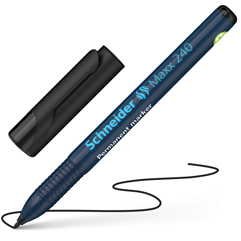 Schneider Maxx 240 Permanent Marker Pens 1-2 mm 4 Pack 4 Black