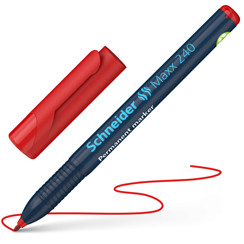 Schneider Maxx 240 Permanent Marker Pens 1-2 mm 4 Pack 4 Red