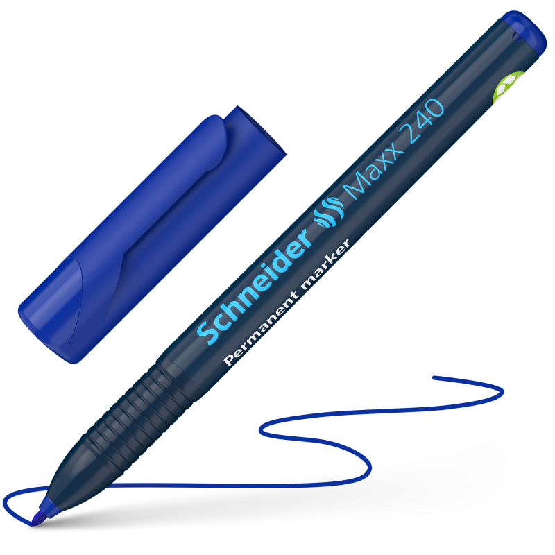 Schneider Maxx 240 Permanent Marker Pens 1-2 mm 4 Pack 4 Blue