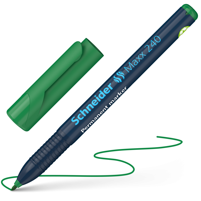 Schneider Maxx 240 Permanent Marker Pens 1-2 mm 4 Pack 4 Green