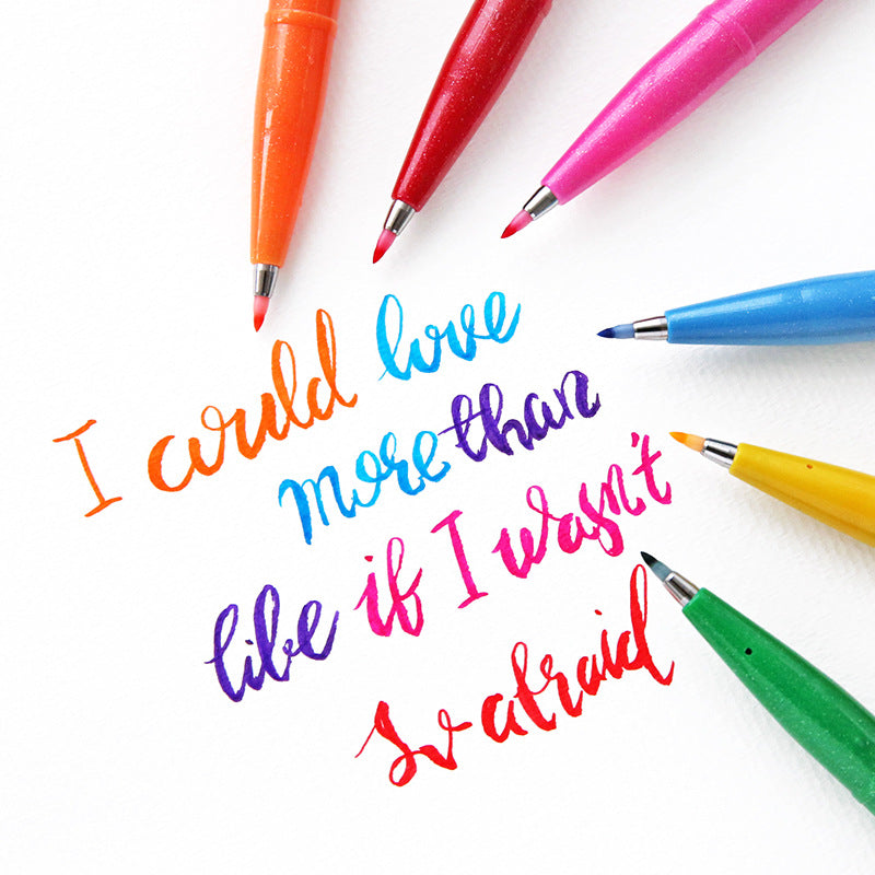 Pentel Fude Touch Sign Pen,Felt Pen Like Brush Stroke,3 Pack