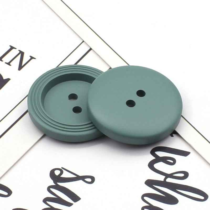 Round 2-hole resin buttons, light blue, beige, and pink—25mm craft garment buttons