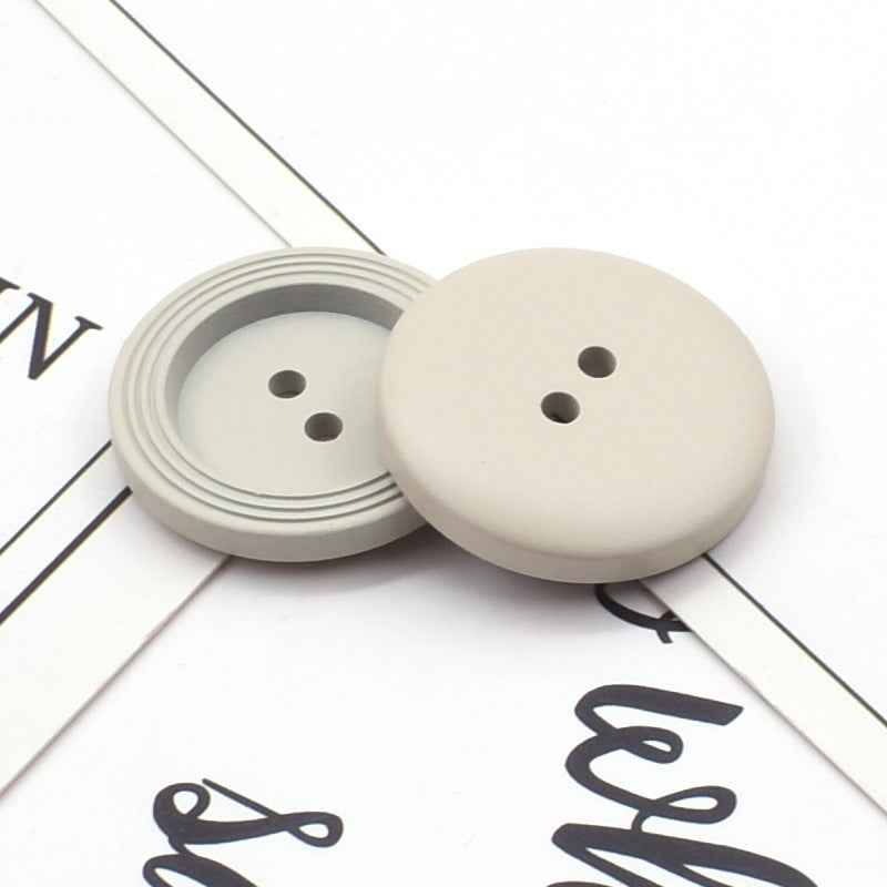 Round 2-hole resin buttons in cream/ivory, 25mm for craft and garment sewing