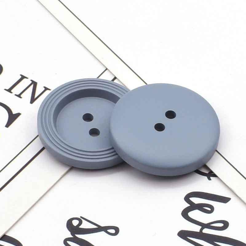 Round 2-hole resin buttons in powder blue, 25mm craft garment buttons for sewing