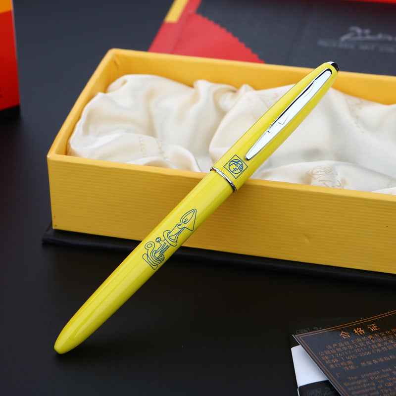 Picasso 606 Ultrafine Accounting Fountain Pen EF Nib Yellow
