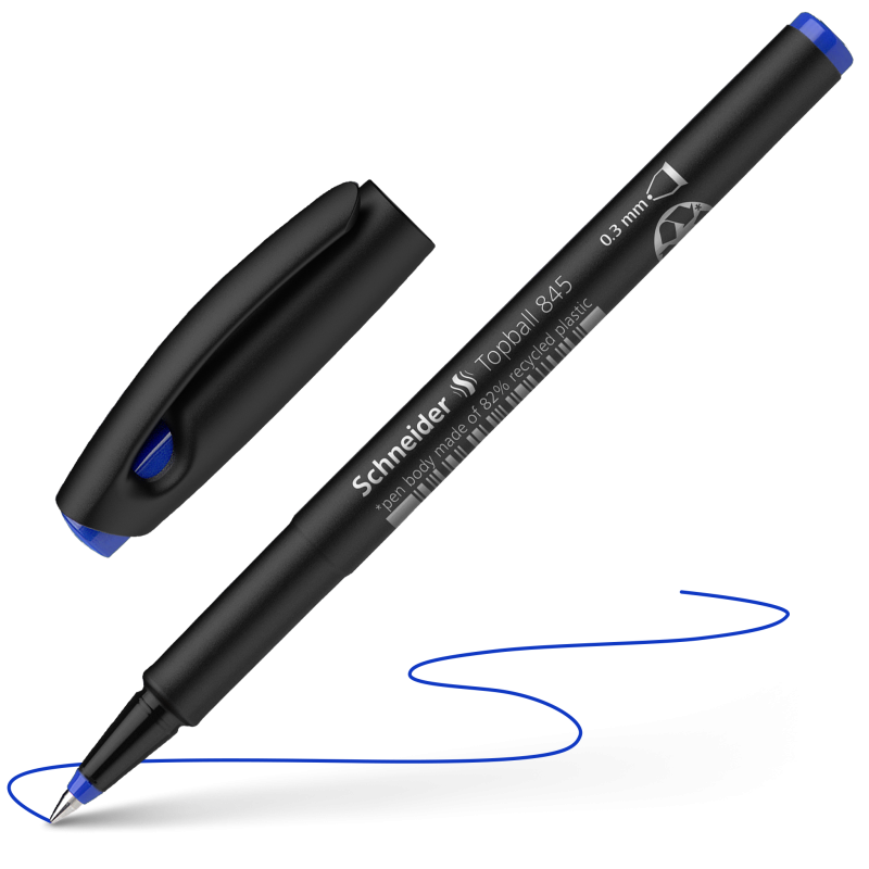 Schneider Topball 845 Rollerball Pen 0.3mm Black/Blue/Red Ink 3 Pack