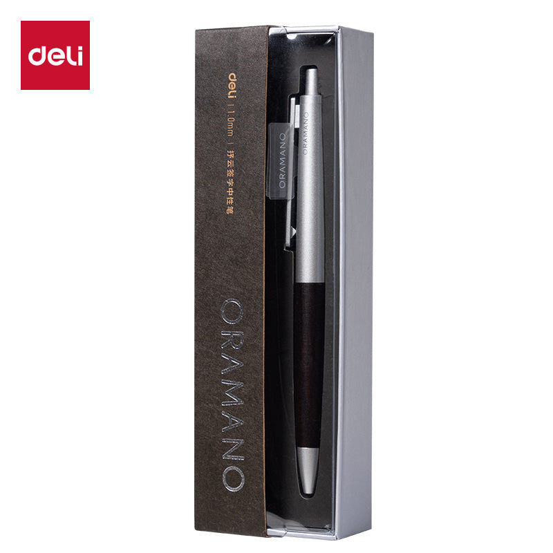 DELI A9Pro Oak Wood Grain Click Ballpoint Pen – 0.5/0.7/1.0mm 1.0mm