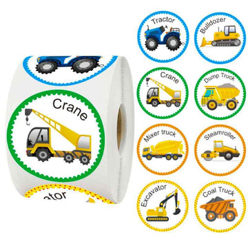 500 Pieces Truck Stickers for Kids 1.5 INCH