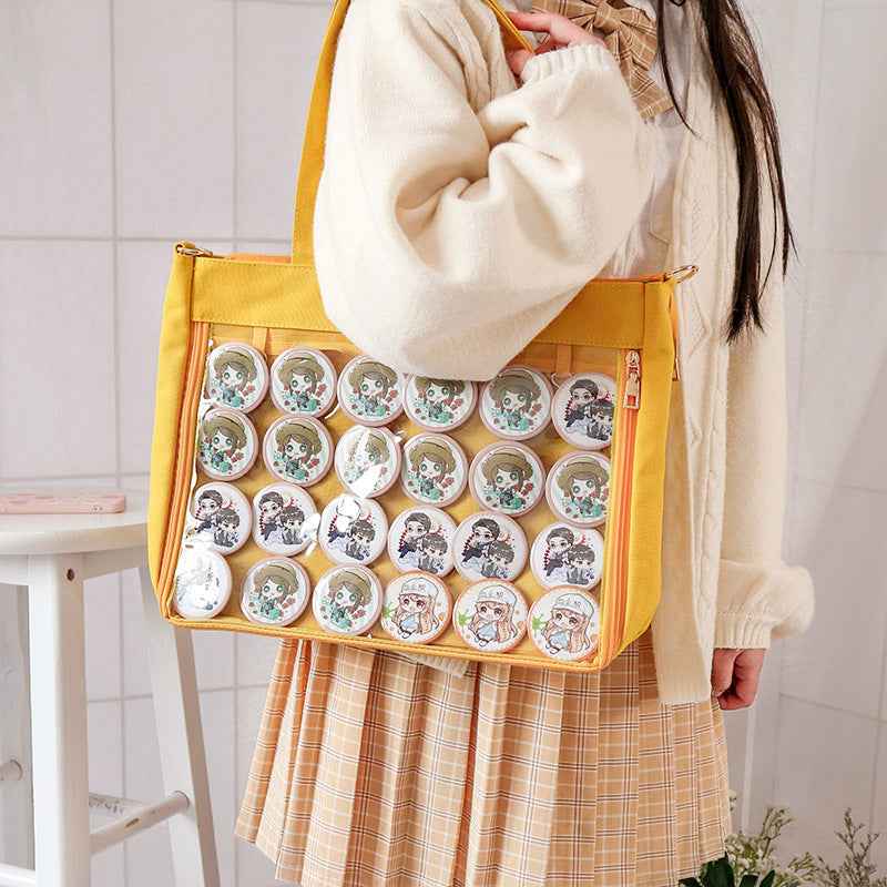 Canvas Ita Bag PVC Window Tote