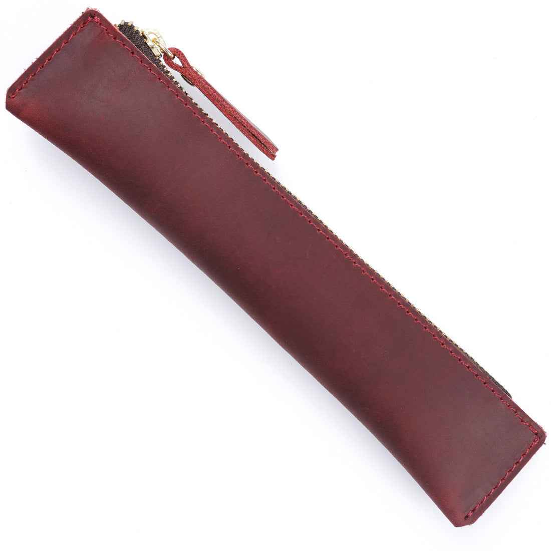 Mini Genuine Leather Fountain Pen Case Sleeve Red