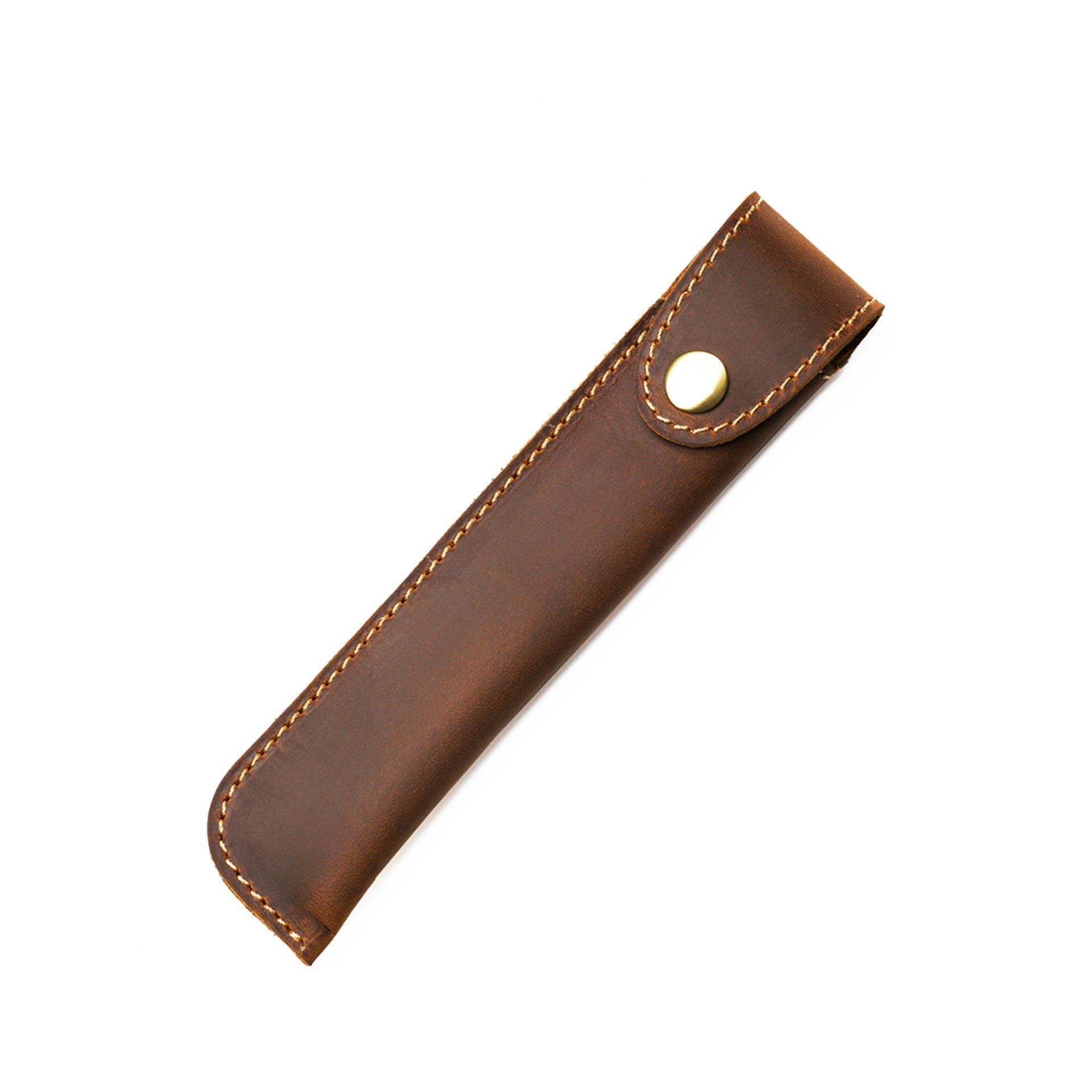 Handmade Crazy Horse Leather Fountain Pen Sleeve Brown