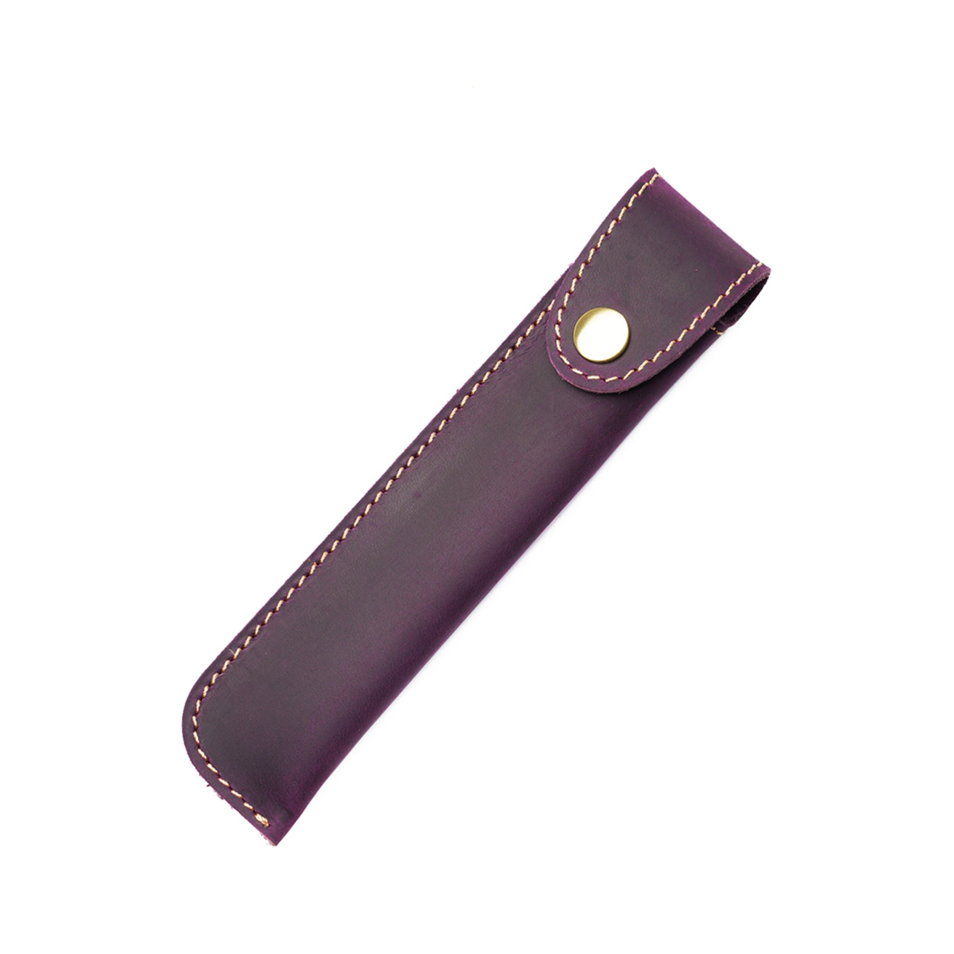 Handmade Crazy Horse Leather Fountain Pen Sleeve Purple