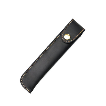 Handmade Crazy Horse Leather Fountain Pen Sleeve Black