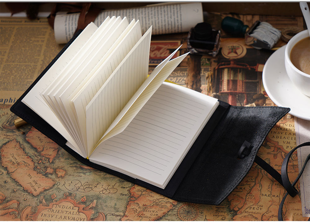 Leather Notebook Cover Vintage Refillable Journal Sleeve A5 / A6