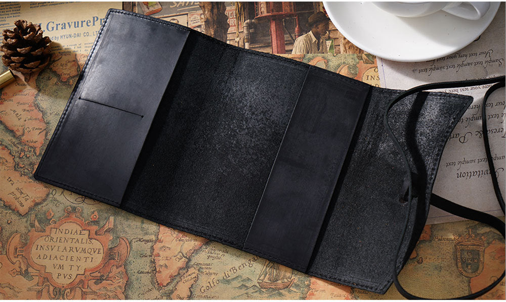 Leather Notebook Cover Vintage Refillable Journal Sleeve A5 / A6