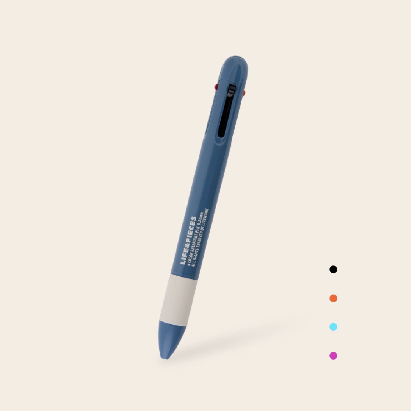 Livework Retro Life&Pieces 4 Color Ball Point Pen 0.38mm DUSTY BLUE