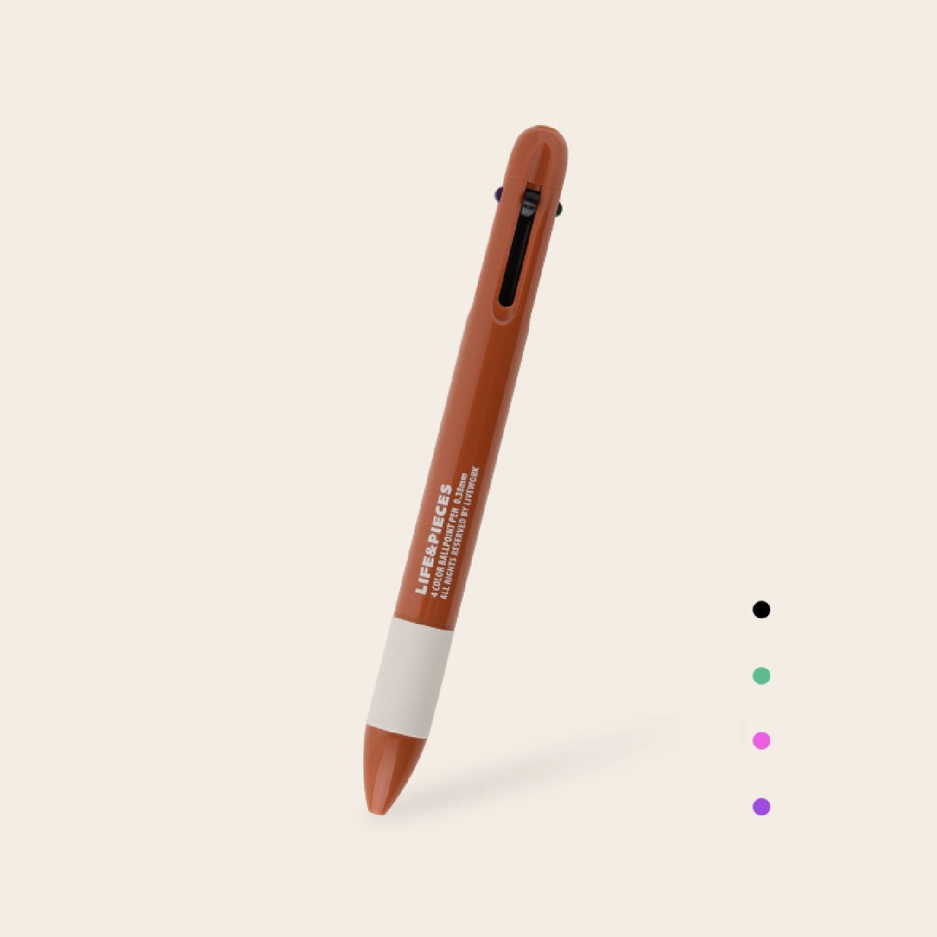 Livework Retro Life&Pieces 4 Color Ball Point Pen 0.38mm ORANGE