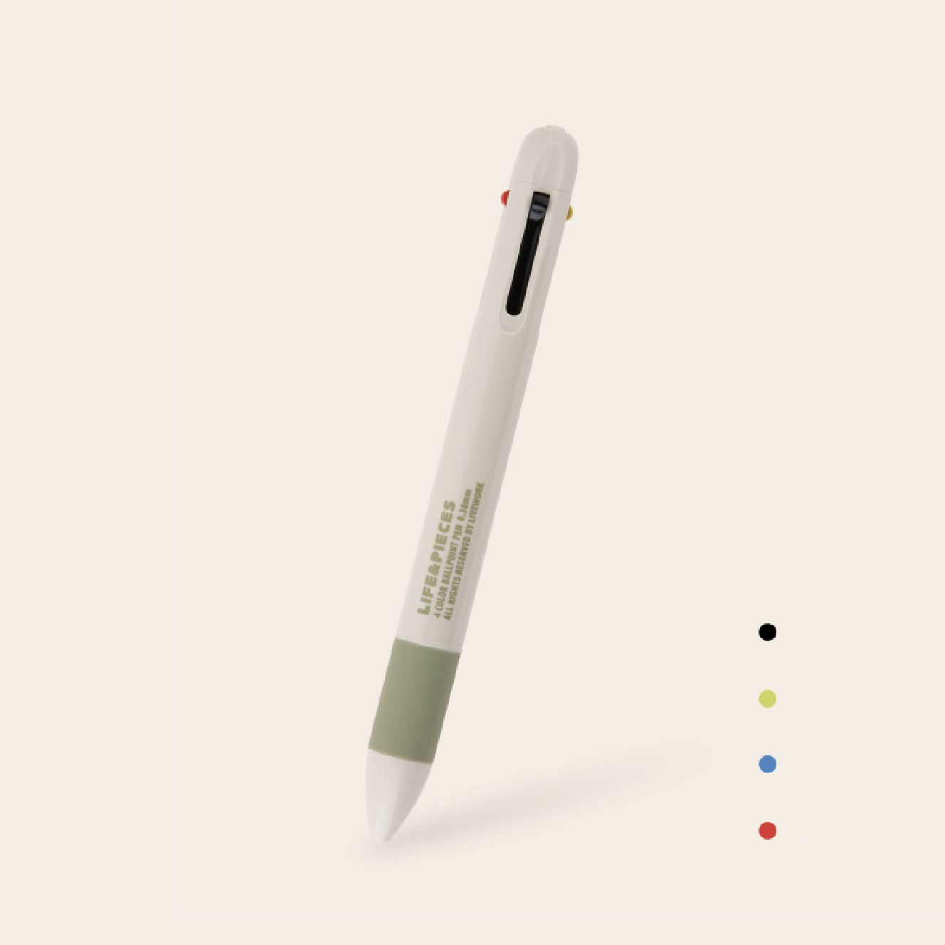 Livework Retro Life&Pieces 4 Color Ball Point Pen 0.38mm BEIGE