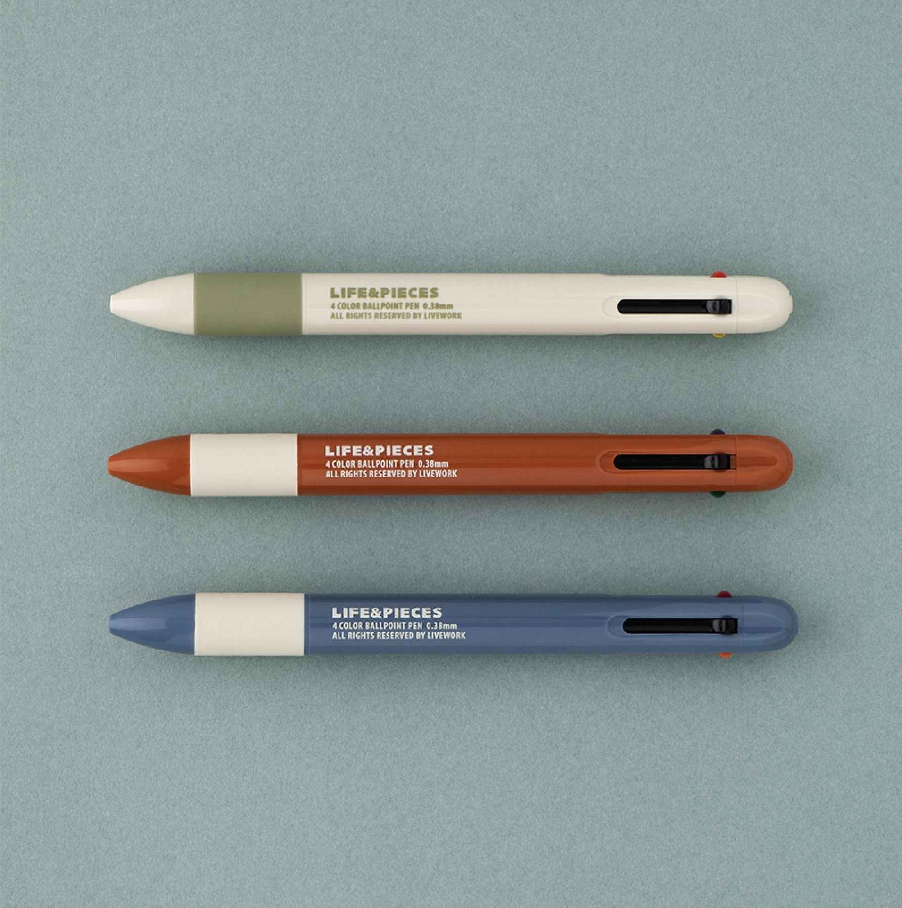 Livework Retro Life&Pieces 4 Color Ball Point Pen 0.38mm